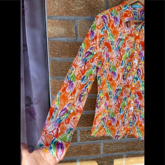J.Mclaughlin bird blouse size medium - Picture 7 of 9